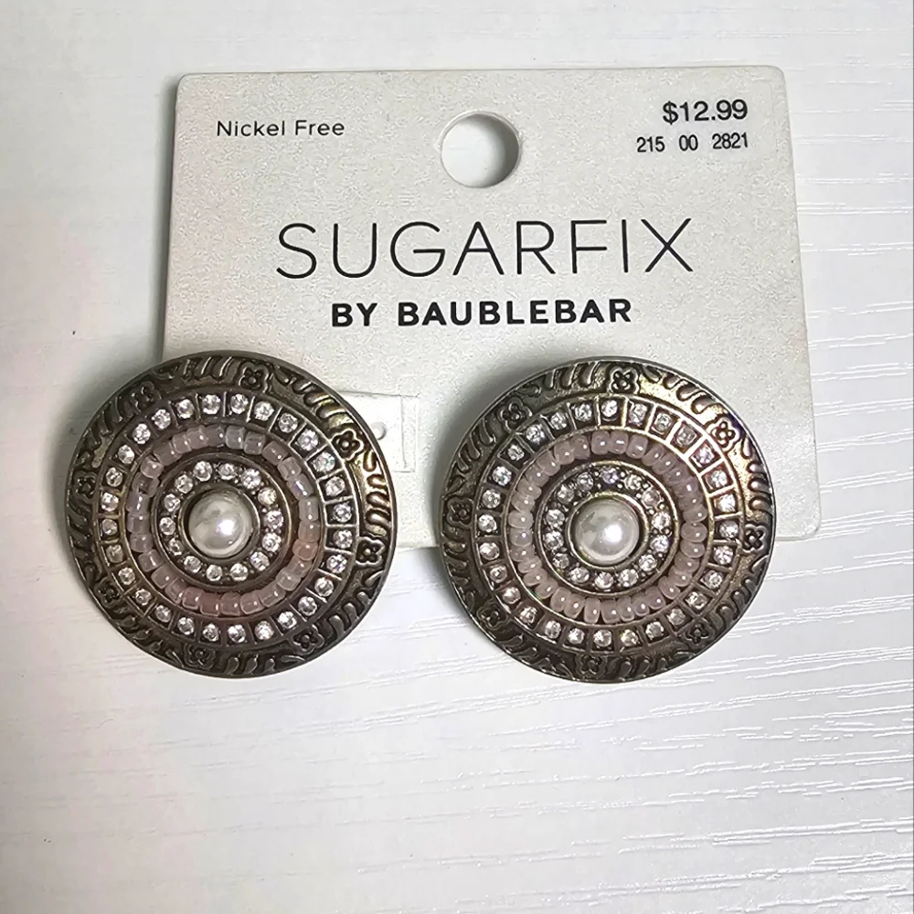 BaubleBar Textured Silver‎ Earrings